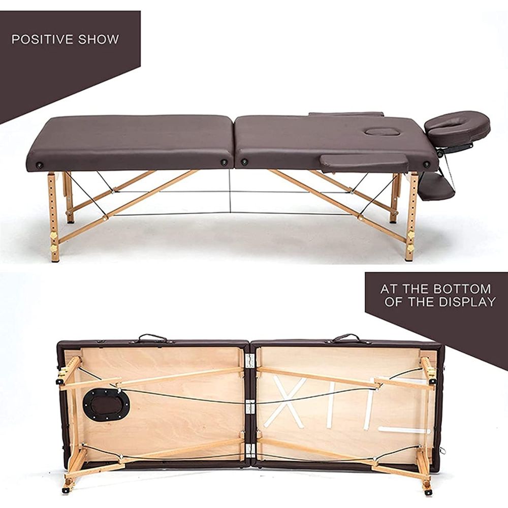 Beauty Salon Solid Wooden Legs Foldable Adjustable Massage Bed